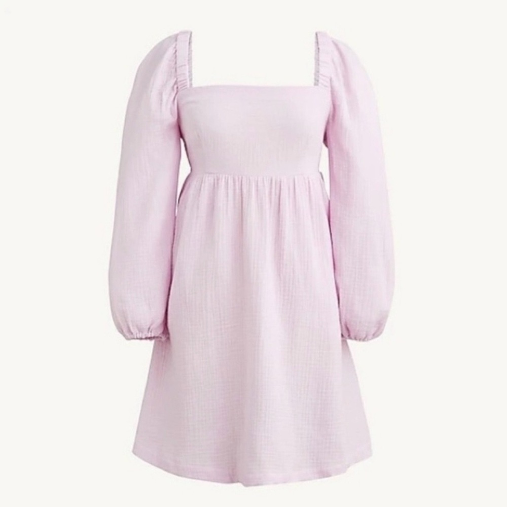 J. Crew Square Neck Soft Gauze Dress, Frosty Lavender,  Medium - Picture 2 of 16